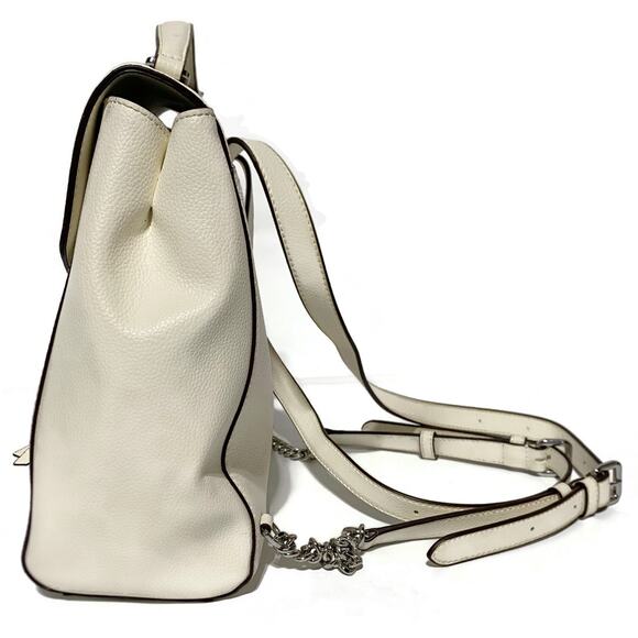 DKNY Women\'s White Leather Backpack Purse Bag 11x10x4 New York main image 9